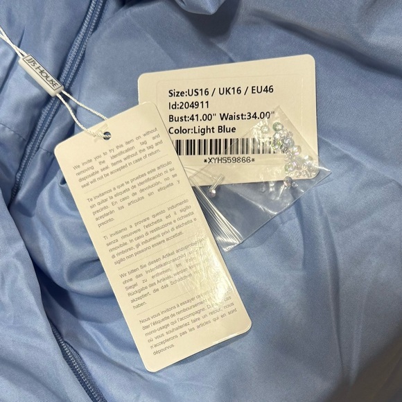 JJs House Mother of the Bride - Illusion neckline - light blue NEW - Picture 4 of 7